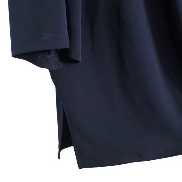 Susan Graver Modern Essentials Size 5X Tunic Top V-Neck Liquid Stretch Knit Blue - Picture 8 of 9